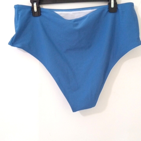 ZAFUL BLUE V-NECK CRISSCROSS BACK HIGH WAIST TANKINI SWIMSUIT SET  SIZE 2XL NWT - Picture 7 of 9